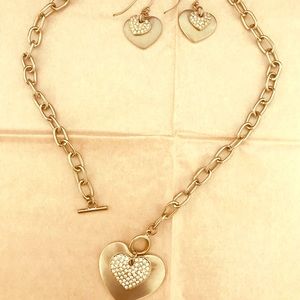 💘✨Sparkly heart on heart chain necklace/earrings✨✨